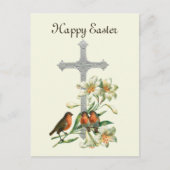 可愛いヴィンテージクロスバードイースター シーズンポストカード (正面)