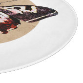 可愛いヴィンテージグランジバタフライ&ハートモノグラムの カッティングボード (角)