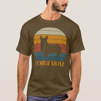 可愛いヴィンテージコルギママsunsetdog恋人Corgis547 Tシャツ