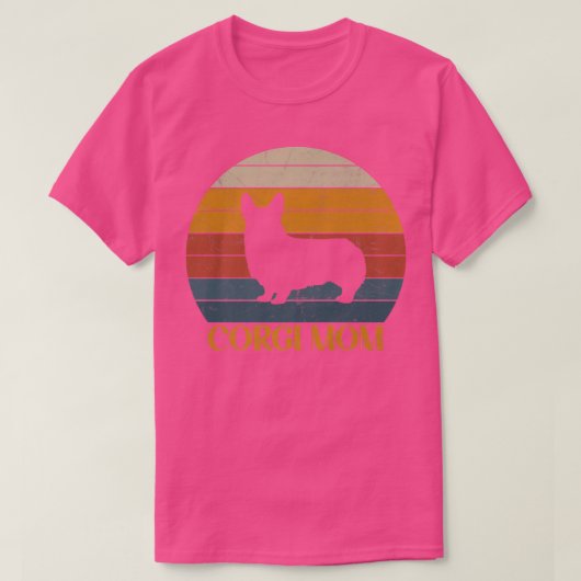 可愛いヴィンテージコルギママsunsetdog恋人Corgis548 Tシャツ (デザイン正面)