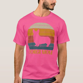 可愛いヴィンテージコルギママsunsetdog恋人Corgis548 Tシャツ