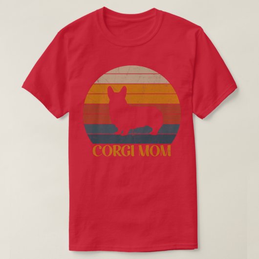 可愛いヴィンテージコルギママsunsetdog恋人Corgis-833 Tシャツ (デザイン正面)