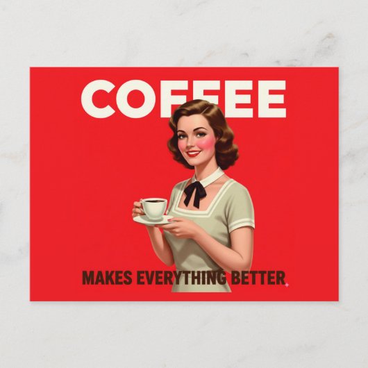 可愛いヴィンテージコーヒーで美味しい ポストカード (正面)