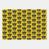 可愛いヴィンテージゴールデンクラウン詰め合わせラッカラフルプ ラッピングペーパーシート (正面3)