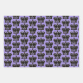 可愛いヴィンテージゴールデンクラウン詰め合わせラッカラフルプ ラッピングペーパーシート (正面)