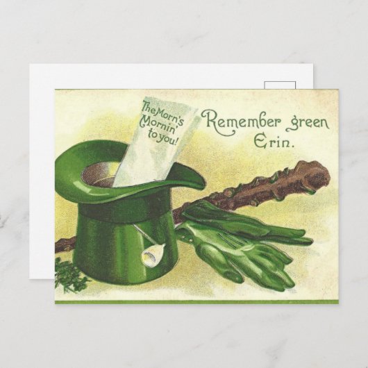 可愛いヴィンテージサンパトリックの日ハガキ シーズンポストカード (正面/裏面)