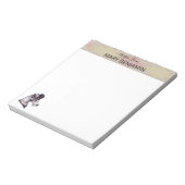 可愛いヴィンテージシュナウザードッグ&ハットプレイドパターン ノートパッド (回転)