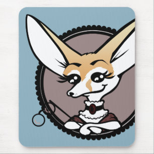 可愛いヴィンテージスタイル漫画FENNECキツネマウスパッド マウスパッド