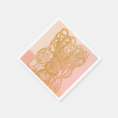 可愛いヴィンテージタコラインアートイラストレーションinピンク スタンダードカクテルナプキン (角)