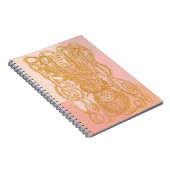 可愛いヴィンテージタコラインアートイラストレーションinピンク ノートブック (右側)