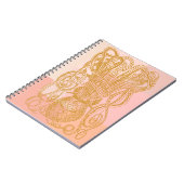 可愛いヴィンテージタコラインアートイラストレーションinピンク ノートブック (左側)