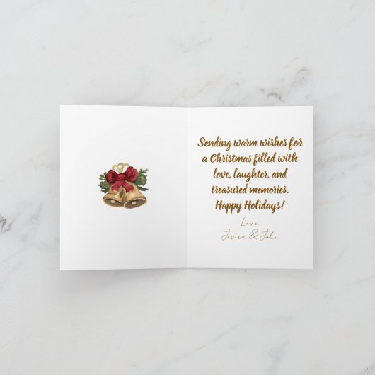 可愛いヴィンテージタビー猫クリスマスカード シーズンカード (内部)