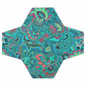 可愛いヴィンテージターコイズフローラのカフリンク サッカーボール (フラット)