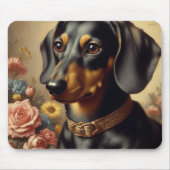 可愛いヴィンテージダッ絵画シュント マウスパッド (正面)