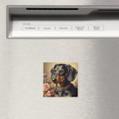 可愛いヴィンテージダッ絵画シュント マグネット (インサイチュ (食洗機))