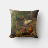 可愛いヴィンテージチキンとローターのデコ枕 クッション (正面)