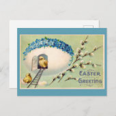 可愛いヴィンテージチックイースターグリーティング ポストカード (正面/裏面)