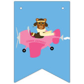 可愛いヴィンテージテディベアスカイライター女の子ベビーシャワー バンティングフラッグ (第3の旗)