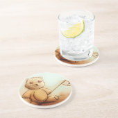 可愛いヴィンテージテディベアSandStone Coaster コースター (側面)