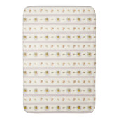 可愛いヴィンテージデイジーストライプクリームホワイト バスマット (正面縦)