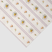 可愛いヴィンテージデイジーストライプクリームホワイト 薄葉紙 (詳細)