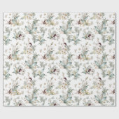 可愛いヴィンテージバニーラビットフローラデコパージュ ラッピングペーパー (フラット)