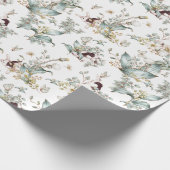 可愛いヴィンテージバニーラビットフローラデコパージュ ラッピングペーパー (角)