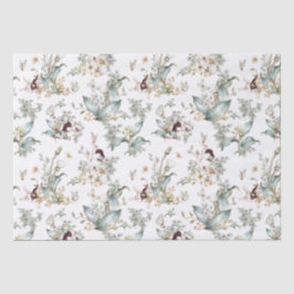 可愛いヴィンテージバニーラビットフローラデコパージュ 薄葉紙