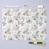 可愛いヴィンテージバニーラビットフローラデコパージュ 薄葉紙 (クラフト)