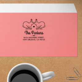 可愛いヴィンテージバニー愛する家族の名前とアドレス ラバースタンプ