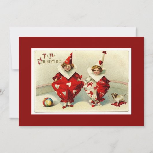 可愛いヴィンテージバレンタインキッズ シーズンカード (正面)