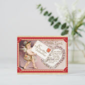 可愛いヴィンテージバレンタインデイケルビメール ポストカード (スタンド正面)