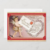 可愛いヴィンテージバレンタインデイケルビメール ポストカード (正面/裏面)