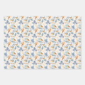 可愛いヴィンテージバードレッドベリークリスマスパターン ラッピングペーパーシート (正面2)