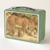 可愛いヴィンテージヒョウ好き メタルランチボックス (裏面)