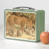 可愛いヴィンテージヒョウ好き メタルランチボックス (インサイチュ)