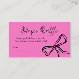 可愛いヴィンテージピンクブラックボウオムツラッフル エンクロージャーカード