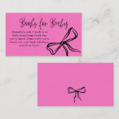 可愛いヴィンテージピンクブラックボウブックスベビー エンクロージャーカード (正面/裏面)