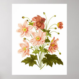 可愛いヴィンテージフローラデコールポスター ポスター