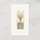 可愛いヴィンテージフローラハウス介護サービス 名刺 (裏面)