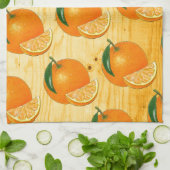 可愛いヴィンテージフ素朴ルーツウッドウォーターカラーオレンジ キッチンタオル (折り畳み)