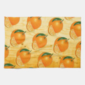 可愛いヴィンテージフ素朴ルーツウッドウォーターカラーオレンジ キッチンタオル (横)