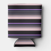 可愛いヴィンテージブラックストライプグレー 缶クーラー (正面)