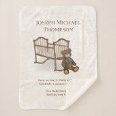 可愛いヴィンテージベビースカスタムタディベア子供部屋 シェルパブランケット (正面)