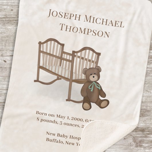 可愛いヴィンテージベビースカスタムタディベア子供部屋 シェルパブランケット