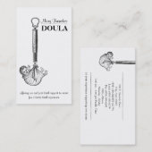 可愛いヴィンテージベビースケールドゥラ助産師 コーリングカード (正面/裏面)