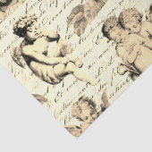 可愛いヴィンテージベージュケルビエンジェルスフランスのスクリプト 薄葉紙 (詳細)
