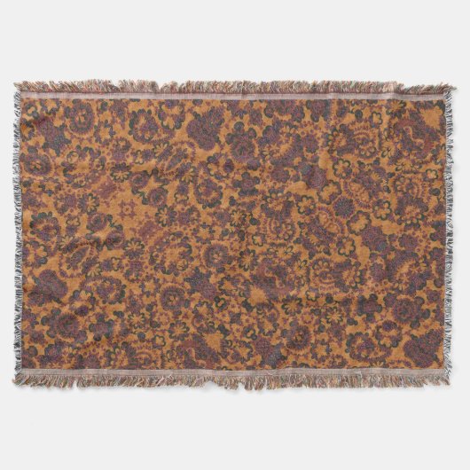 可愛いヴィンテージペイズリーシームレスパターンデザイン スローブランケット (正面)