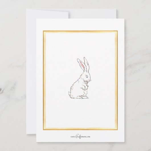 可愛いヴィンテージボーイハグイースターバニー シーズンカード (裏面)