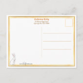 可愛いヴィンテージボーイハグイースターバニー ポストカード (裏面)